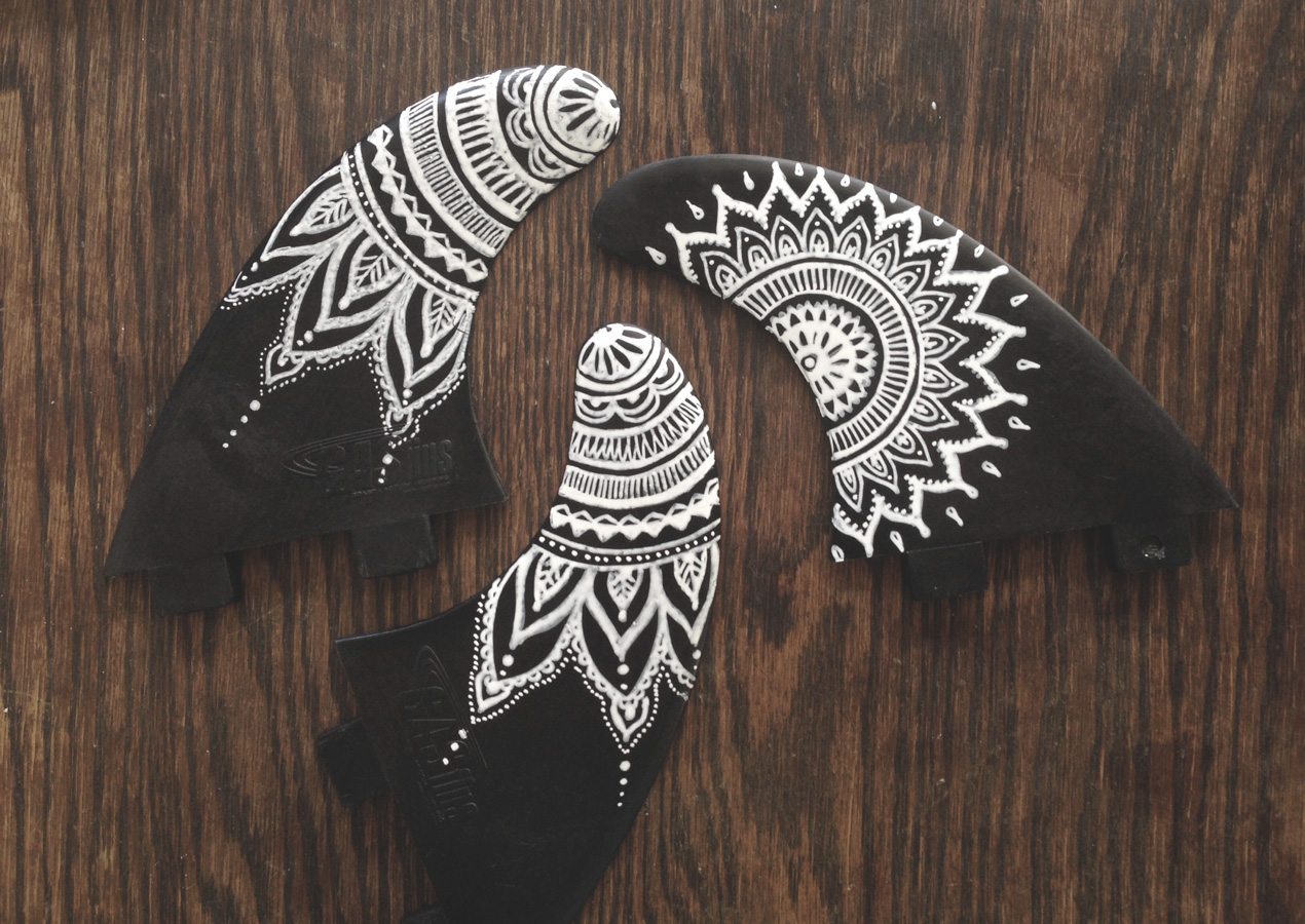How to Paint Surfboard Fins: Tribal Design Tutorial